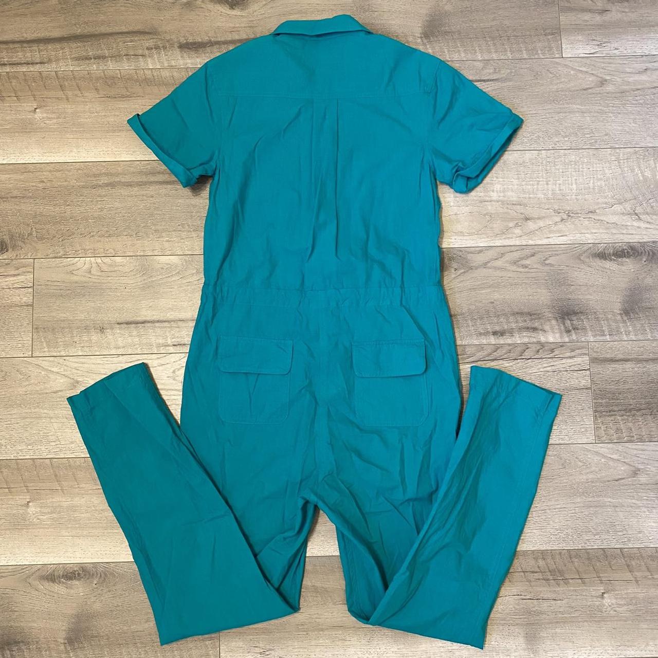 Women's Blue and Green Jumpsuit Depop