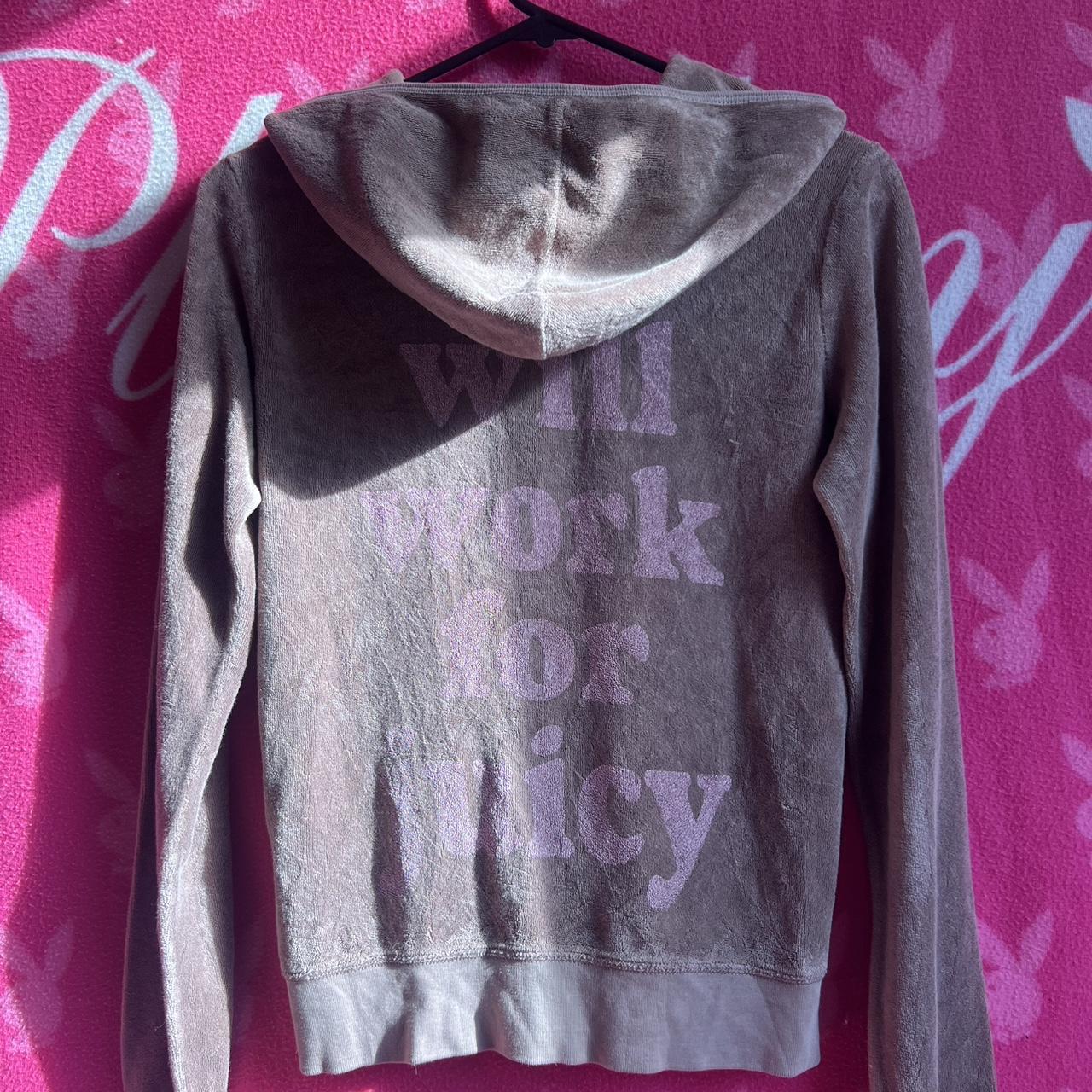 Juicy couture brown terry towel zip up...