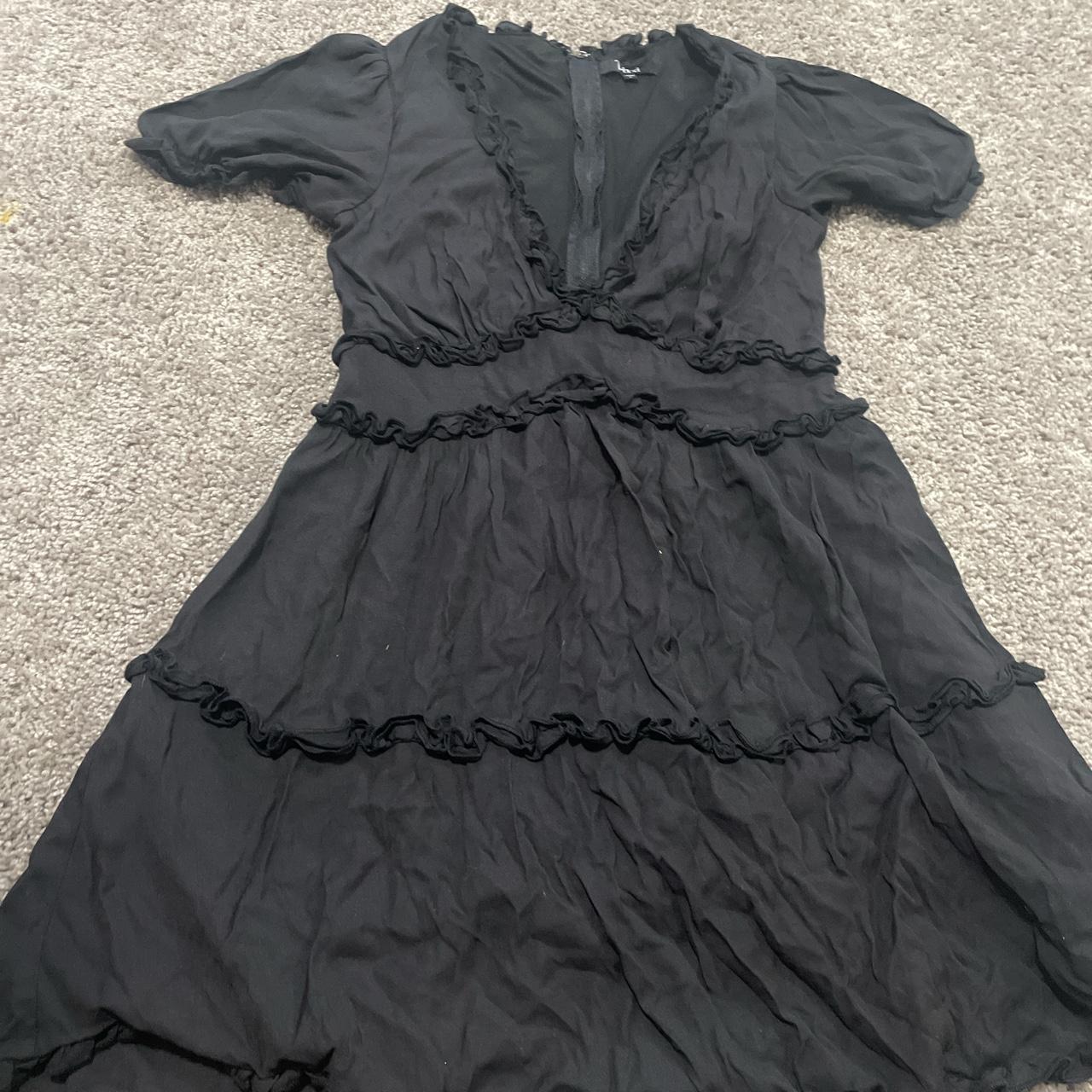 Black tiered baby doll dress worn once size large... Depop