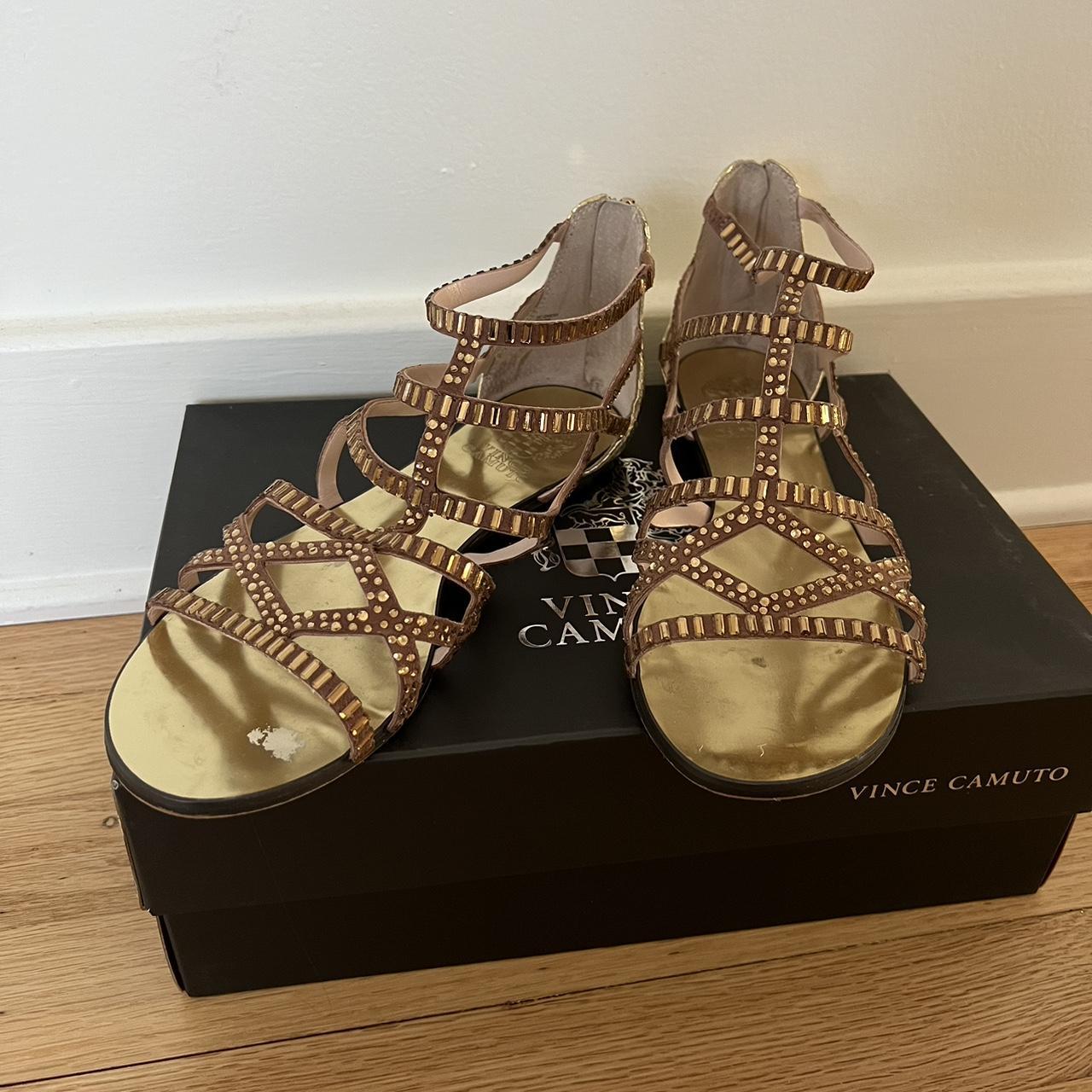 Vince Camuto Women's Tan and Gold Sandals