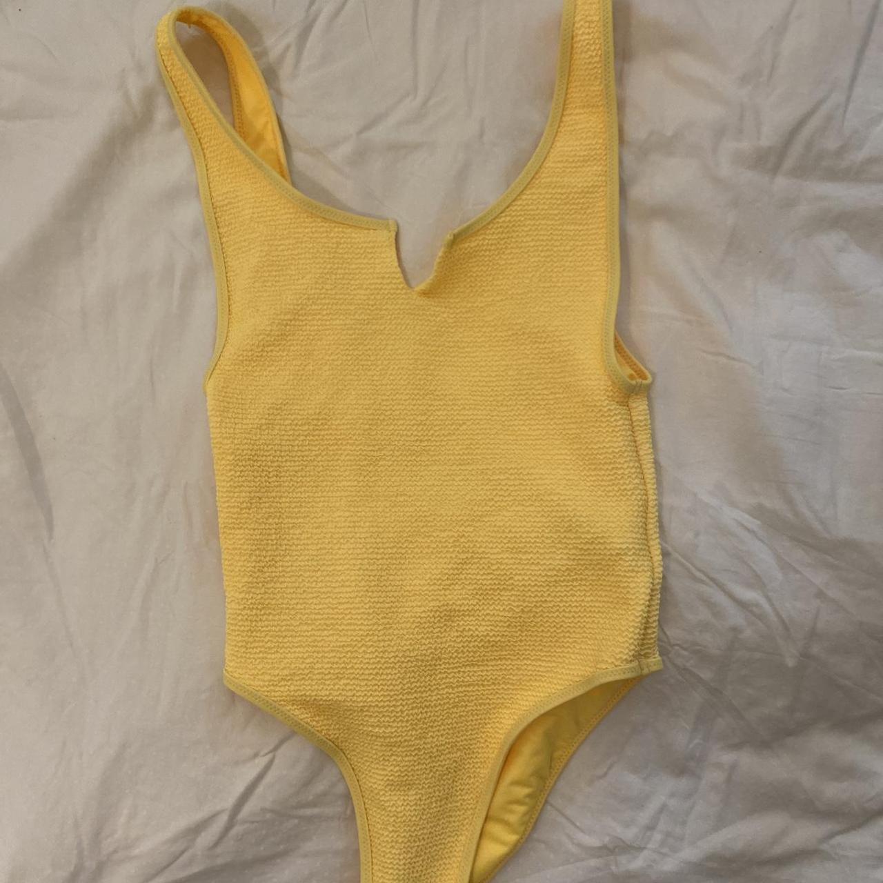 Topshop Women's Yellow Swimsuit-one-piece | Depop