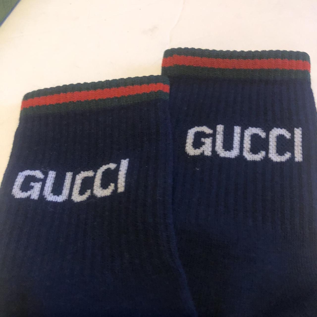 Gucci black socks with double sided logo UNISEX - Depop