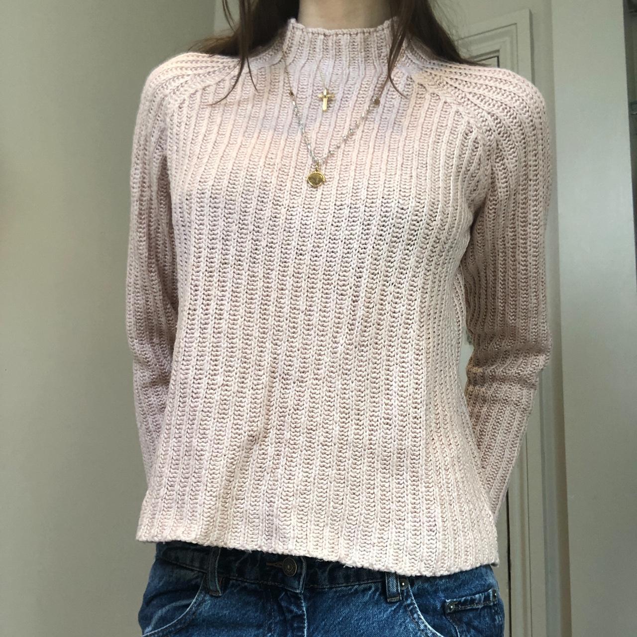 Clockhouse knit baby pink jumper, high neck very... Depop
