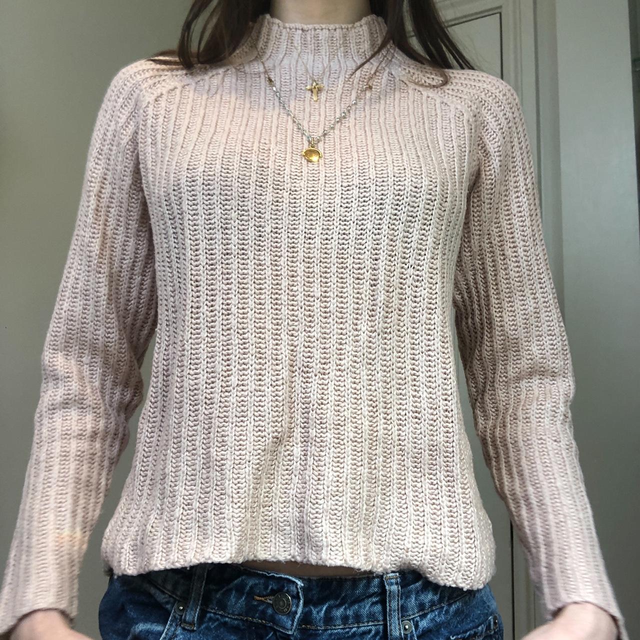 Clockhouse knit baby pink jumper, high neck very... Depop