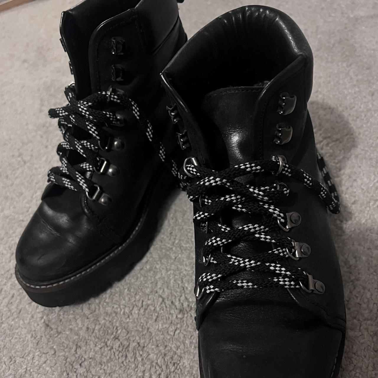 Carvela Black Leather Boots size 4. Barely worn,... - Depop