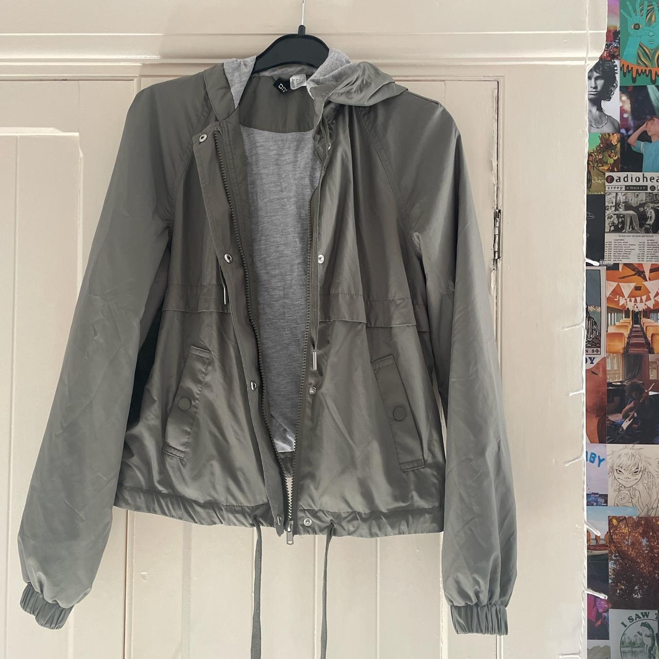 H&M Women's Khaki and Grey Jacket | Depop