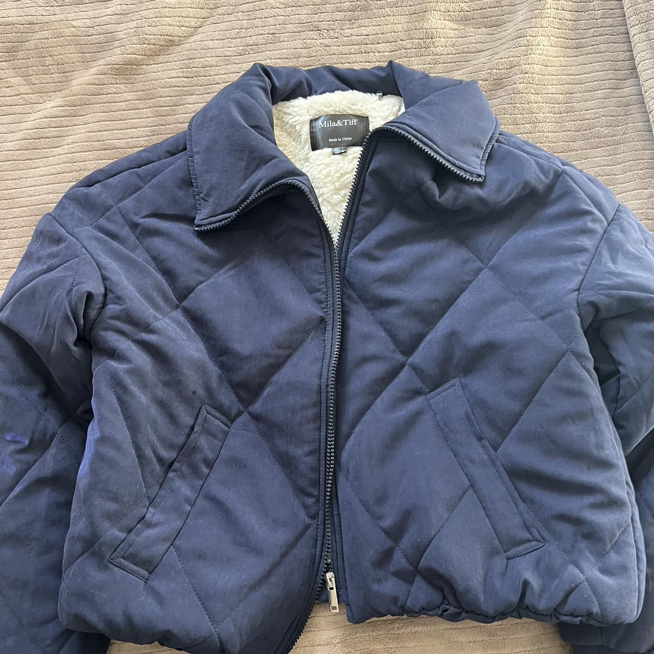 Navy blue bomber jacket Only wore a couple... - Depop