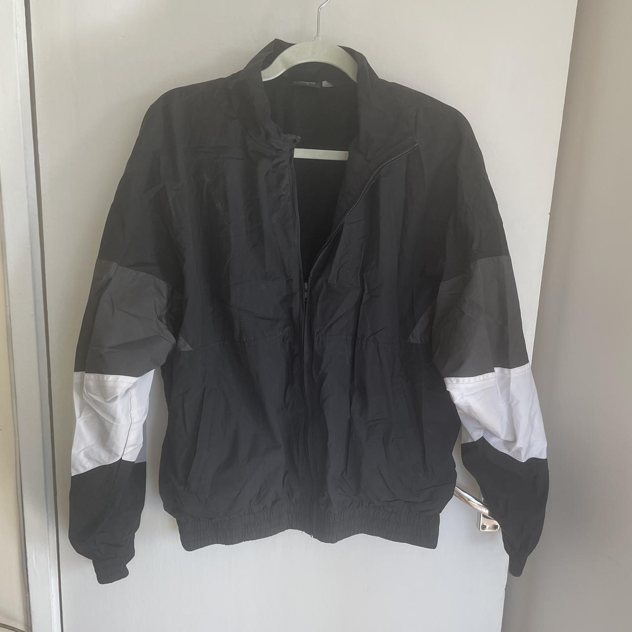 Oversized black and grey windbreaker... Depop