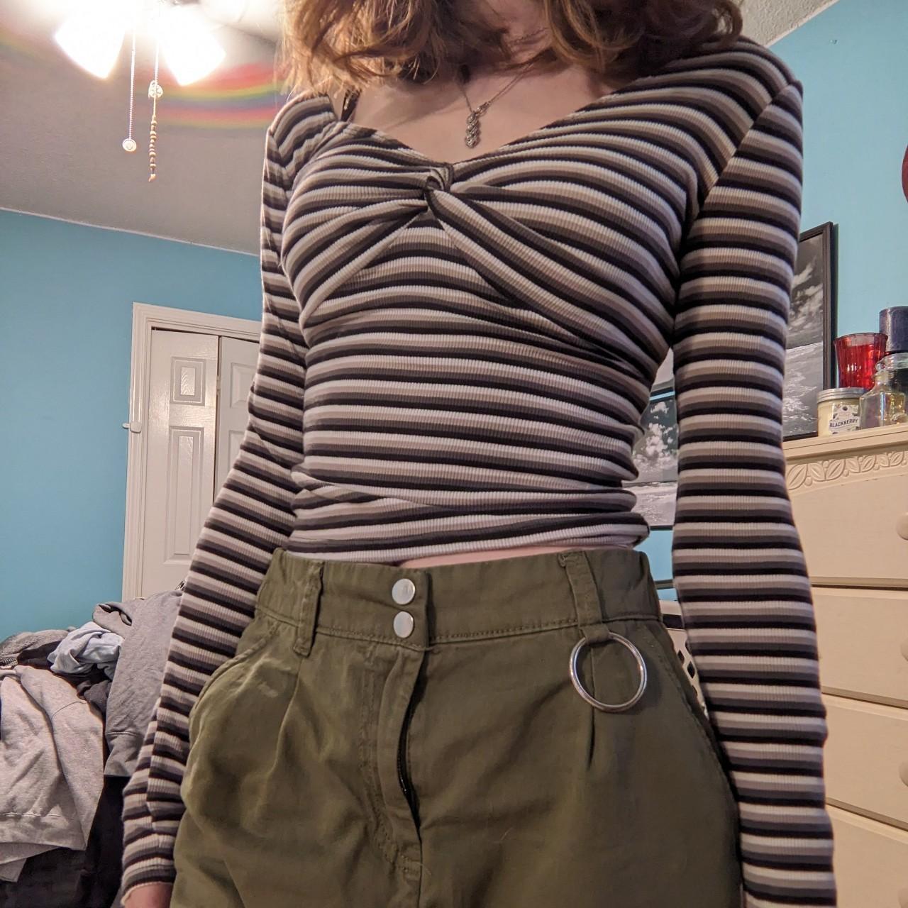 Adorable grey striped Hollister