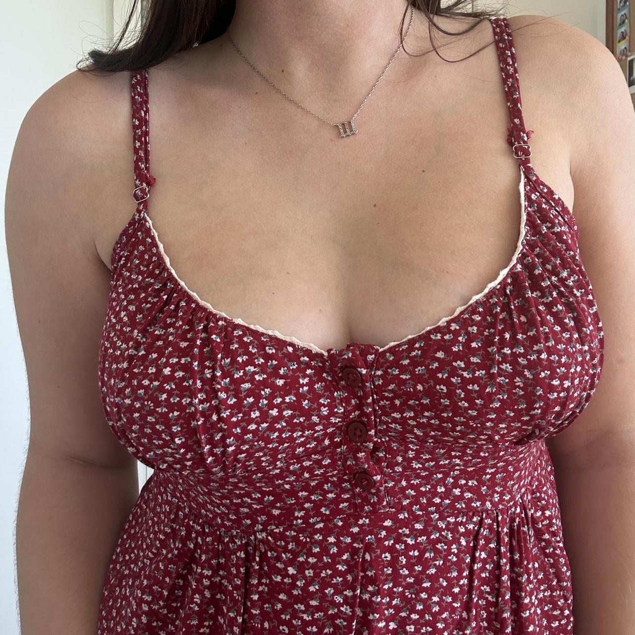 Brandy Melville Red Floral Tiffany Tank! Such a cute - Depop
