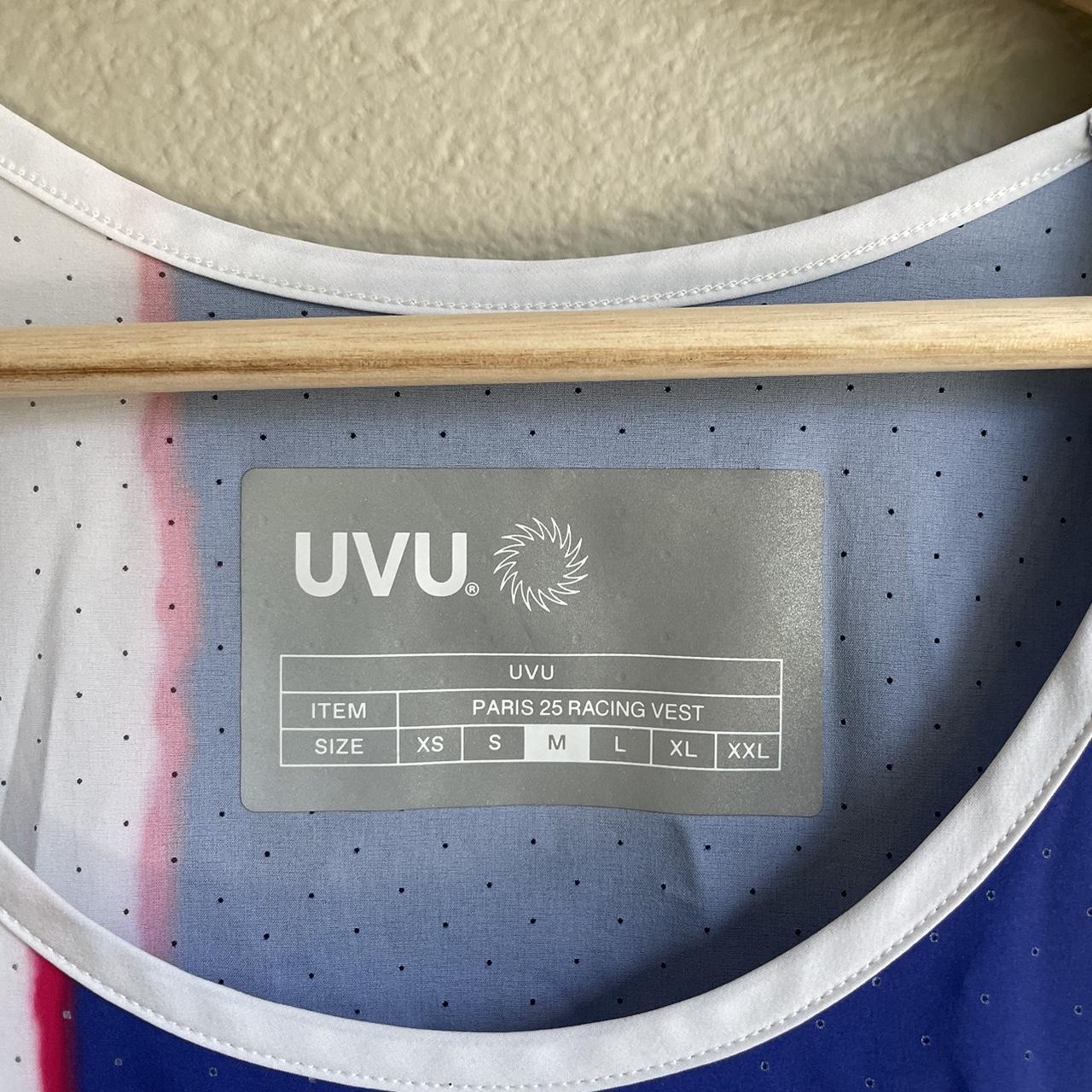 UVU Club Paris Racing Vest - blue and white | Depop