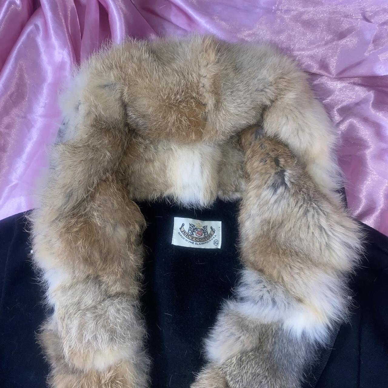 vintage black rabbit fur juicy couture hoodie.... - Depop