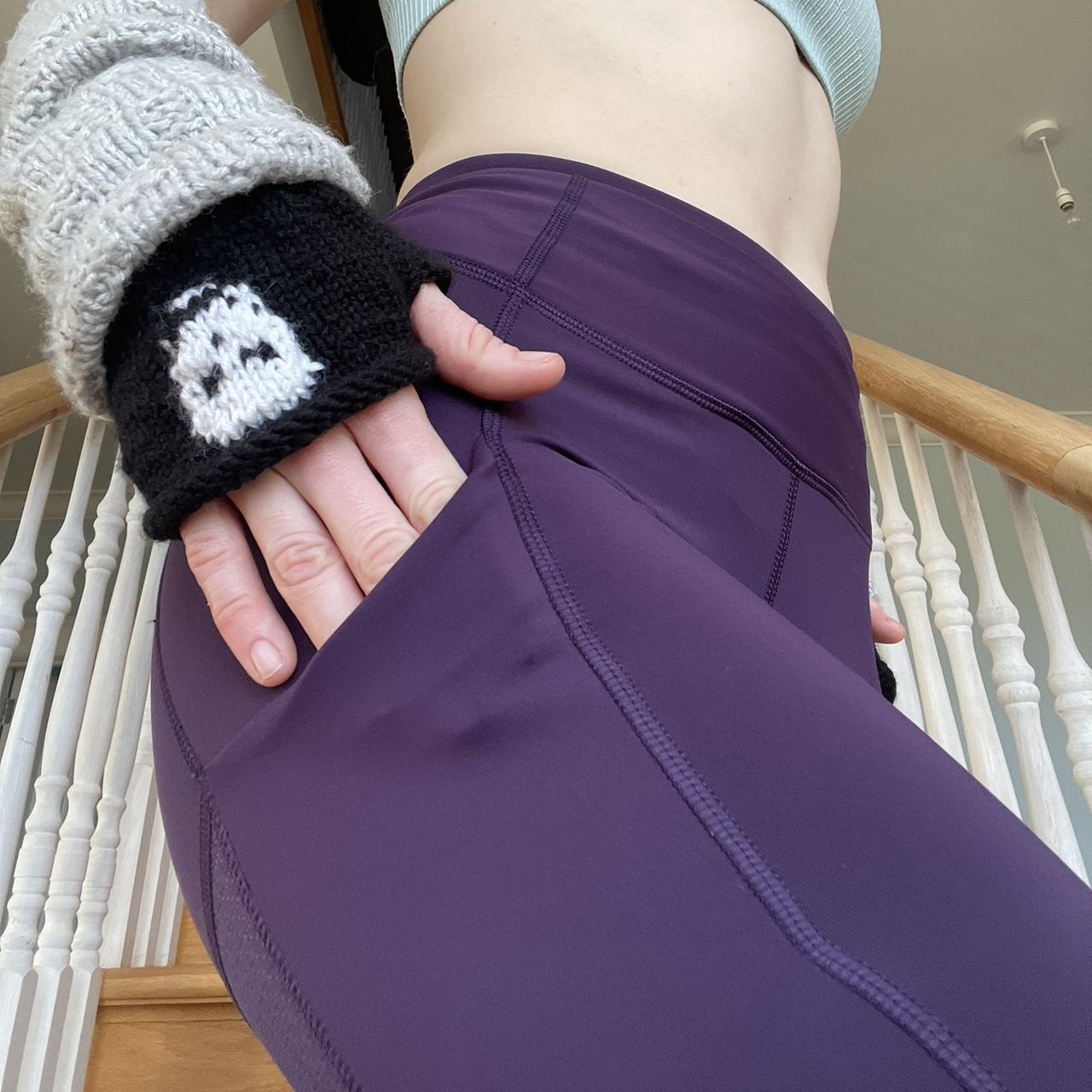lululemon leggings size 8 purple, mesh