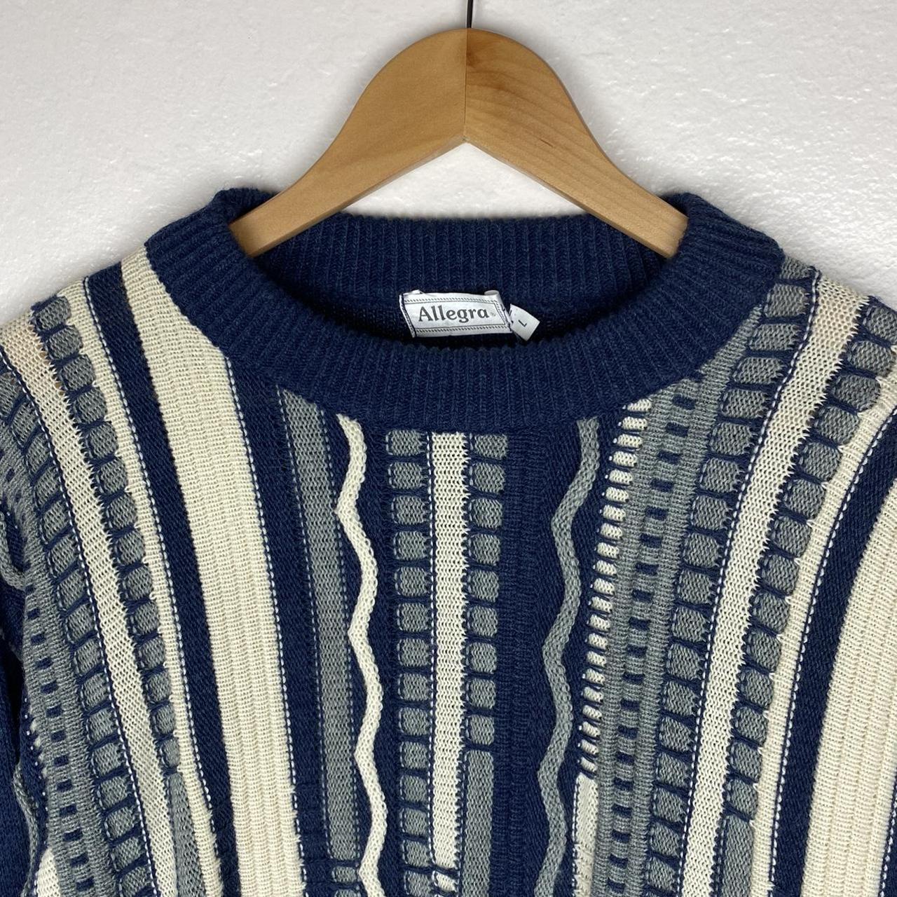 the coolest navy blue fake coogi sweater classic... - Depop