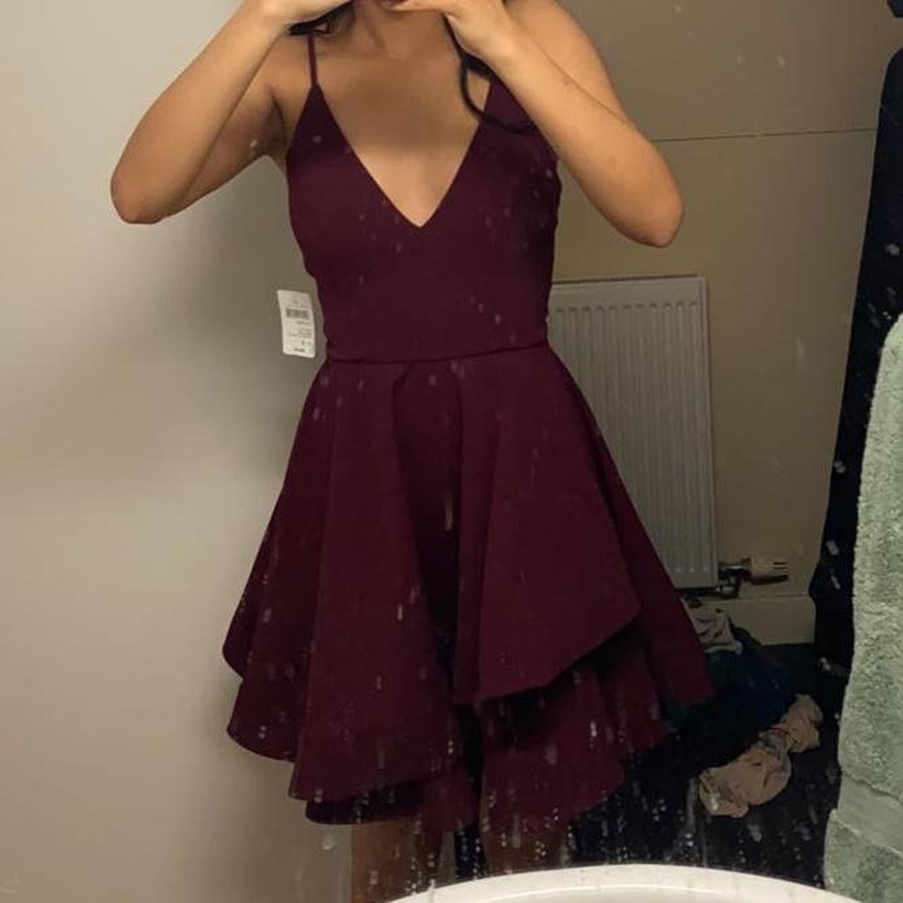 Burgundy Windsor Store Skater Prom Dress Fully... Depop