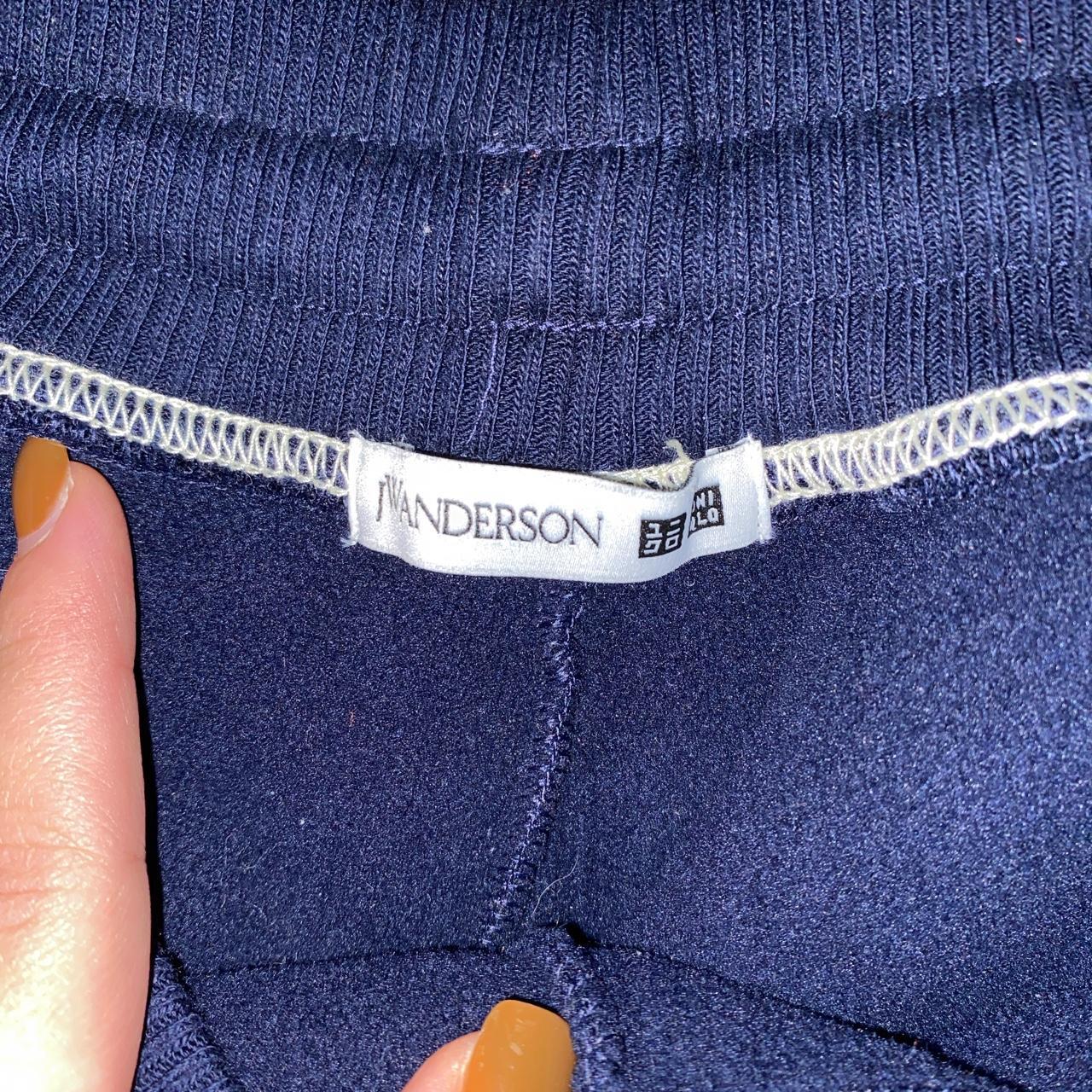 Jw Anderson Women S Navy And White Trousers Depop