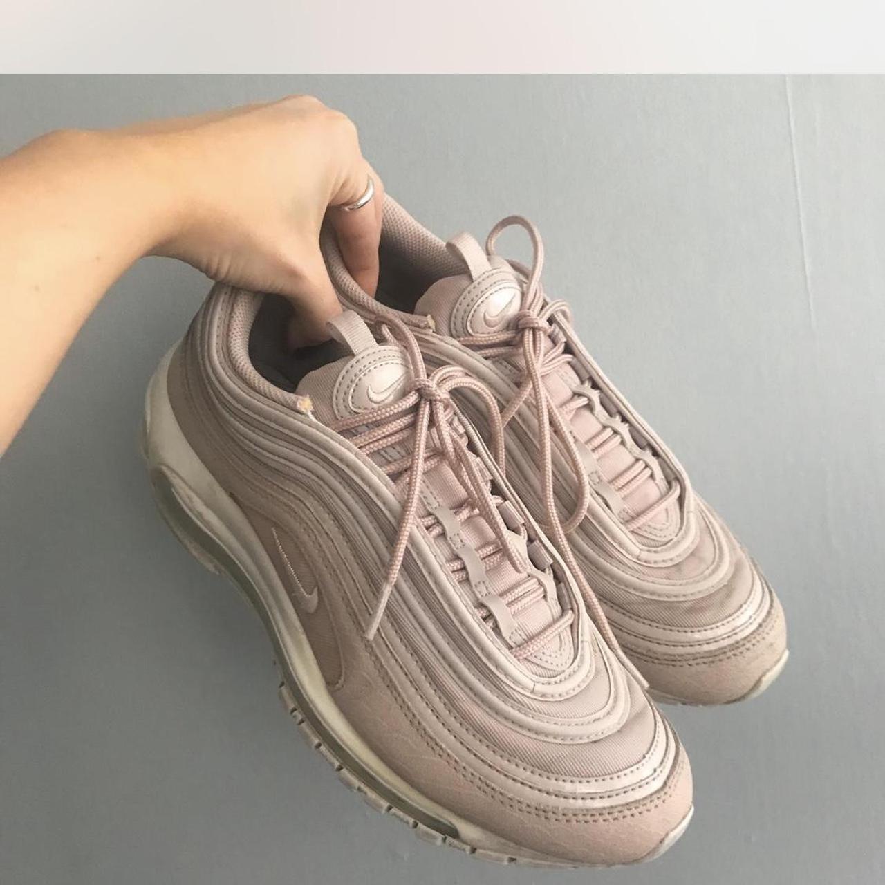 Nike air max pink and crocodile 97s. Plenty of wear