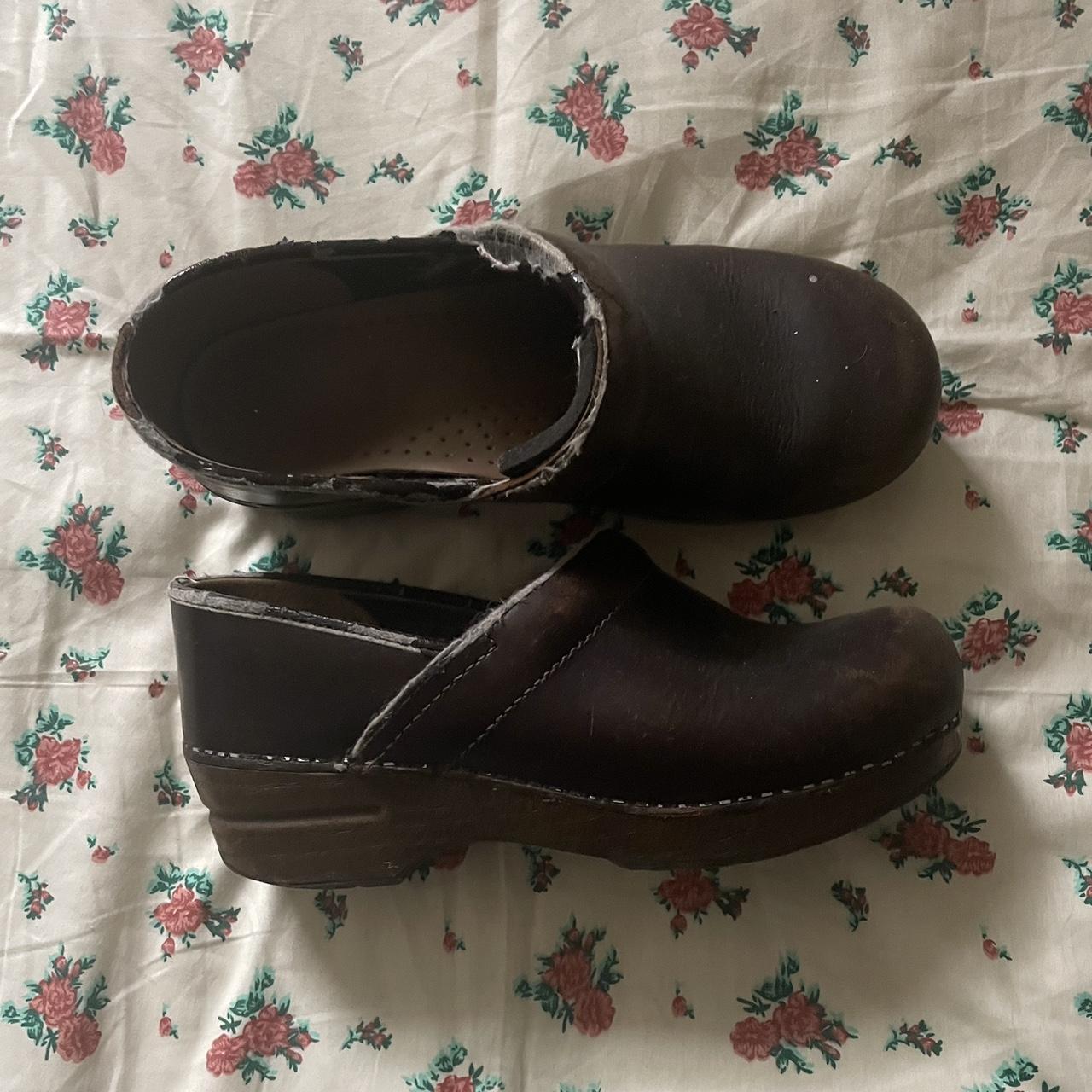 chocolate brown dansko clogs! size 38 eu which is... - Depop