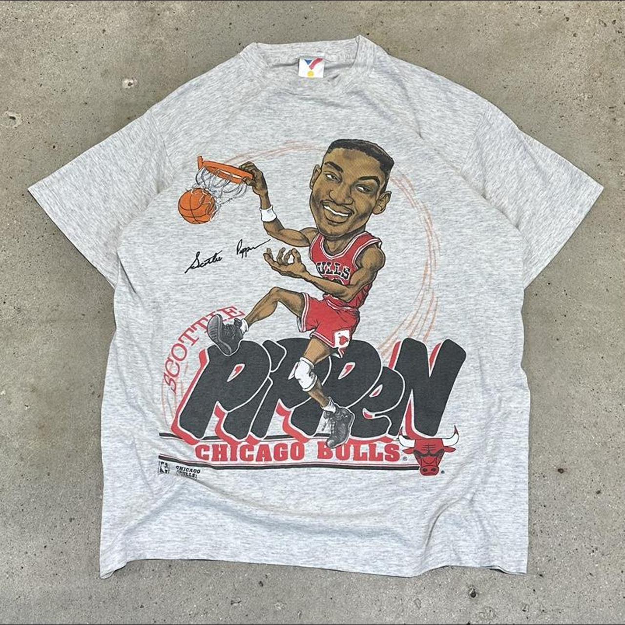 Vintage Scottie Pippen Bulls Character T-shirt Size... - Depop