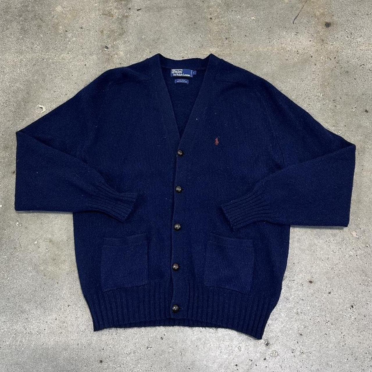 Vintage 90s Wool Polo Ralph Lauren Cardigan Size L... - Depop