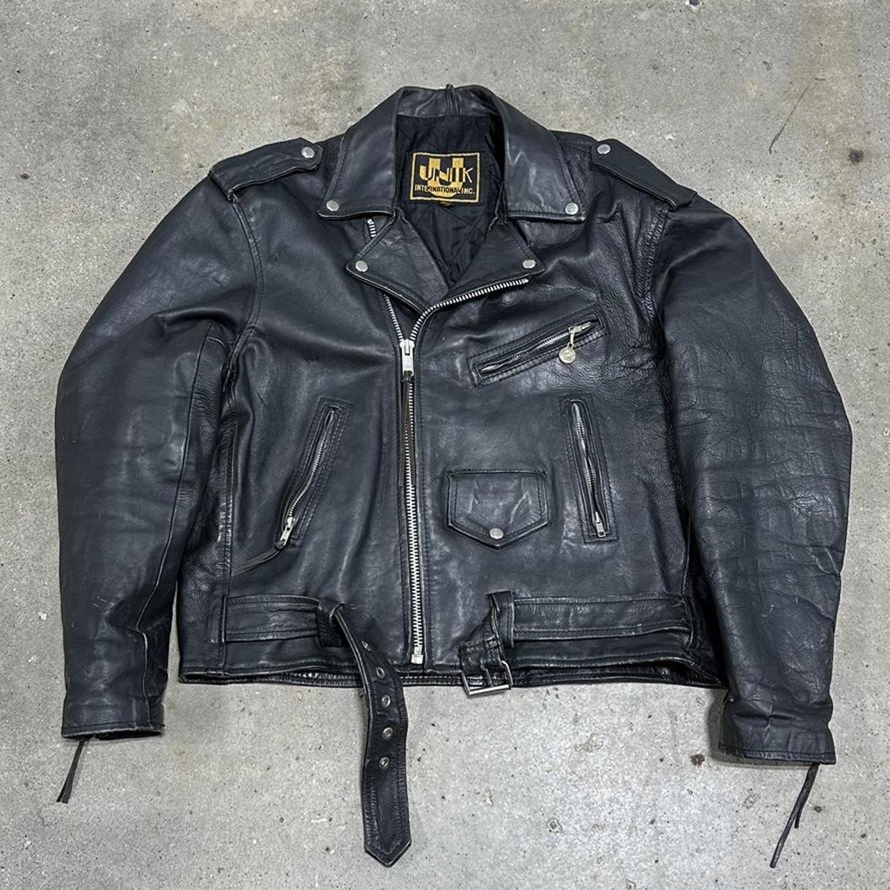 Vtg Harley Davidson Black Leather Logo - Depop