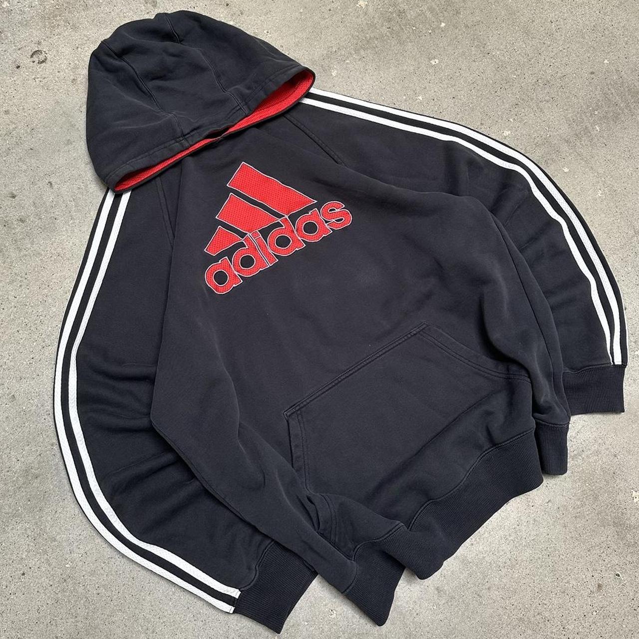 Vintage Y2K Adidas Spell Out Faded Black Pull Over 3 | Depop