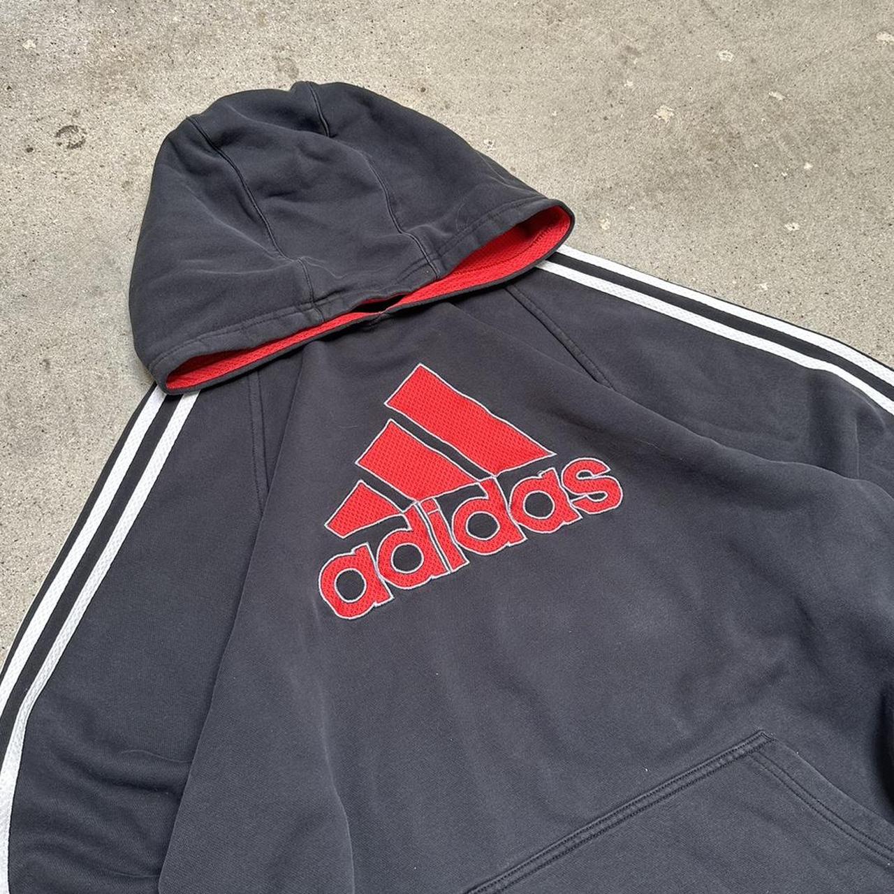 Vintage Y2K Adidas Spell Out Faded Black Pull Over 3 | Depop
