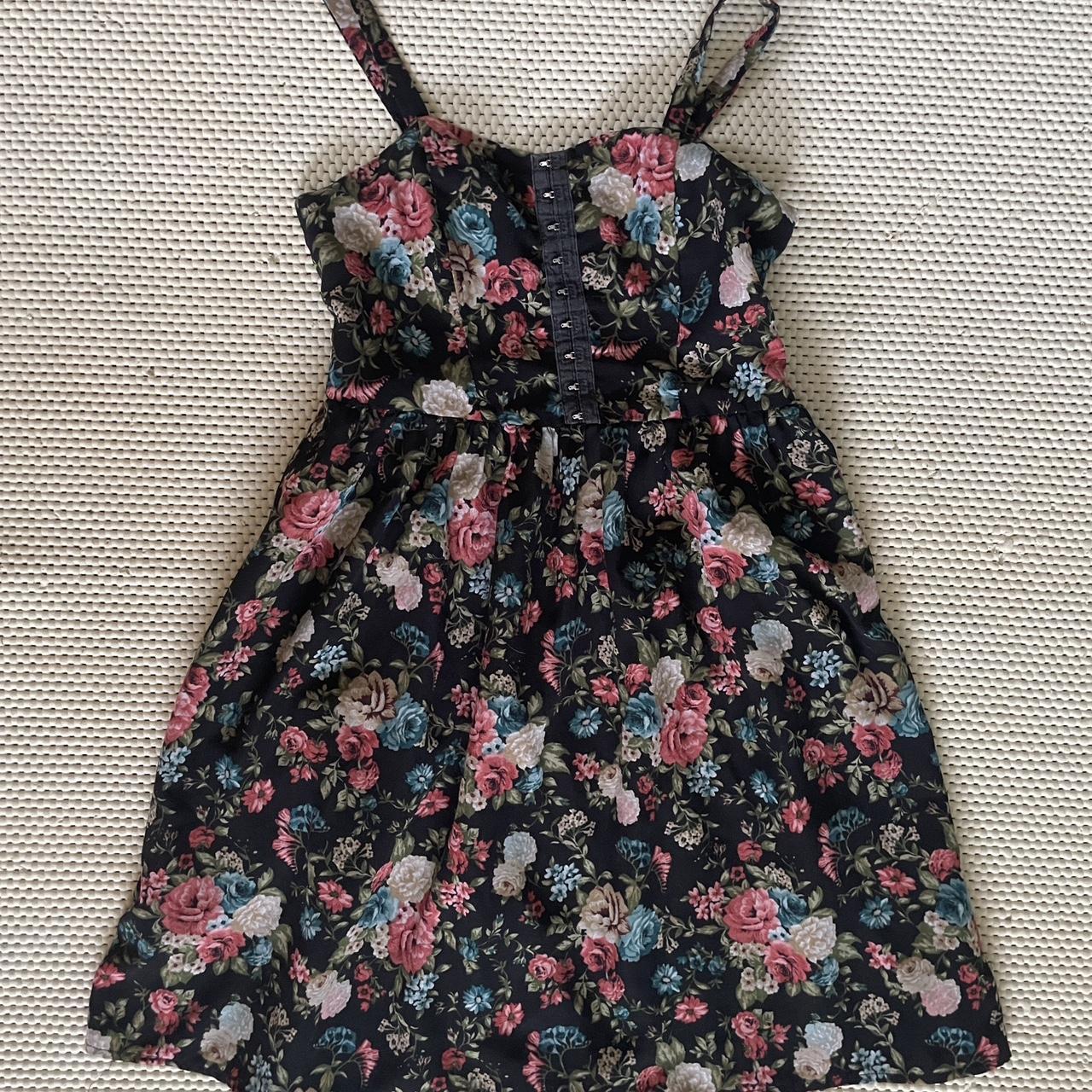 Xhilaration black floral dress size Depop