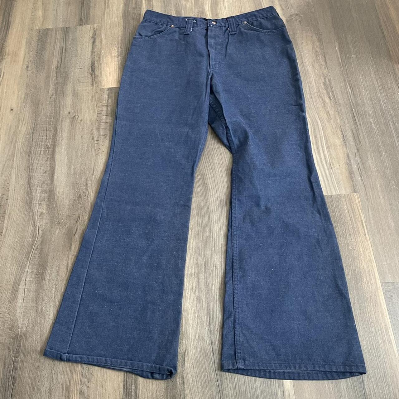 1970s 80s Maverick blue bell bell bottom flare jeans... - Depop
