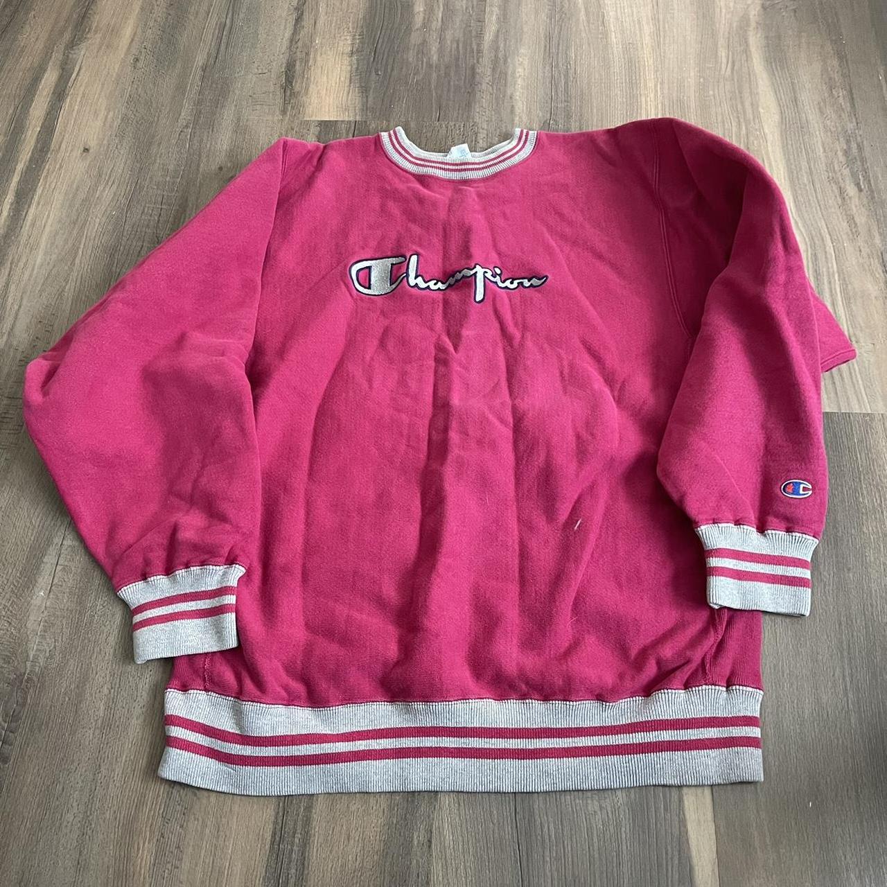 Pink 80s 90s vintage champion reverse weave... - Depop