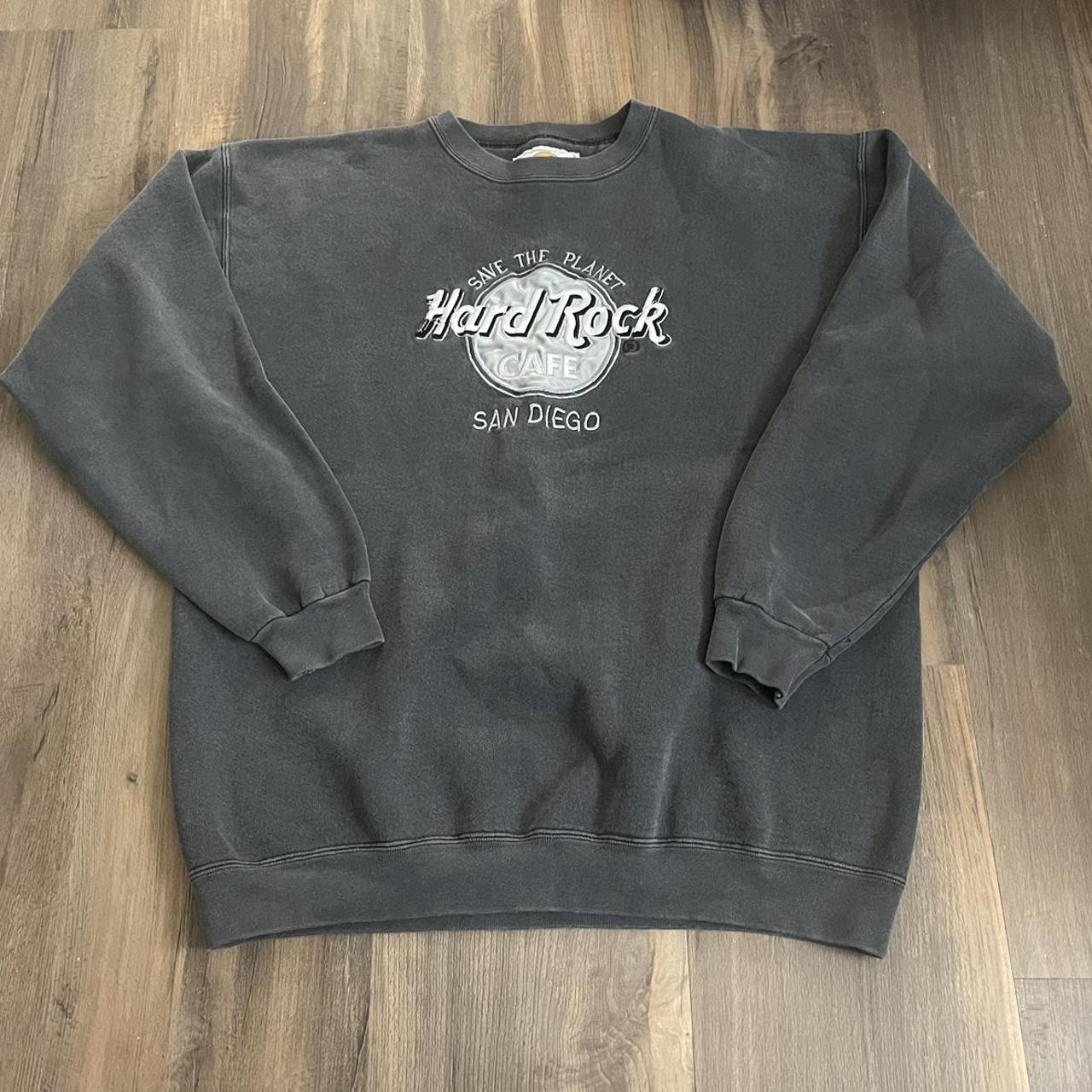 90s vintage Hard Rock Cafe sweatshirt Threading... - Depop