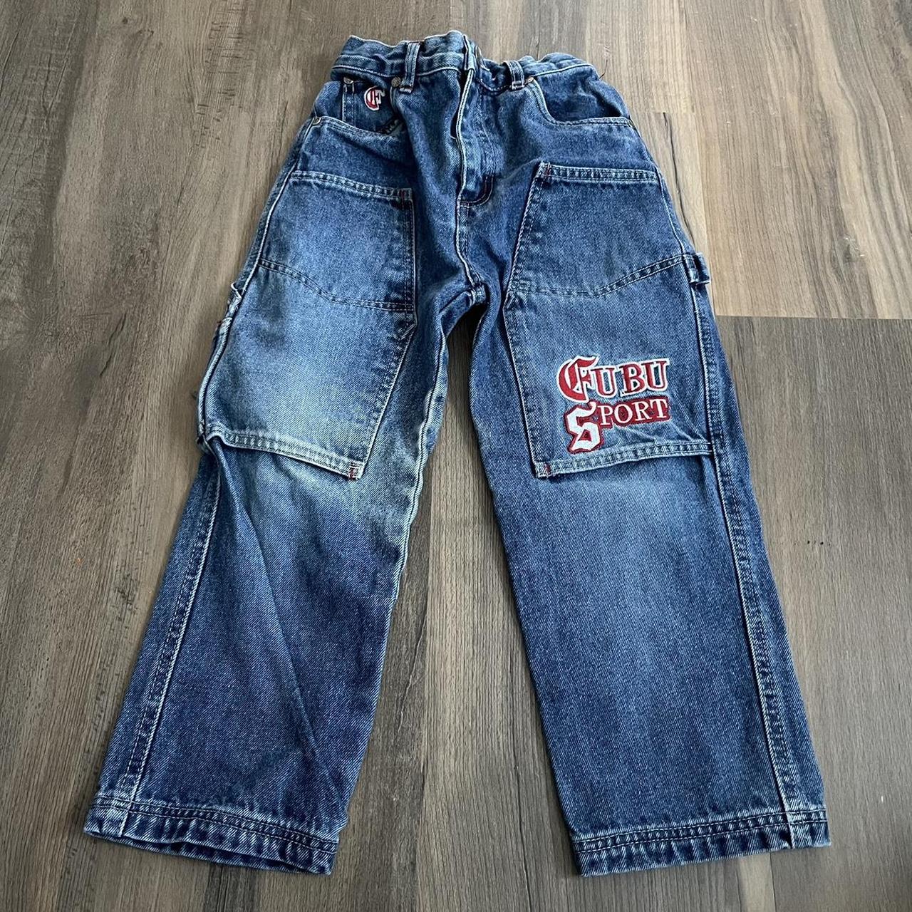 Kids FUBU sports jeans Size 5 #fubu #y2k - Depop