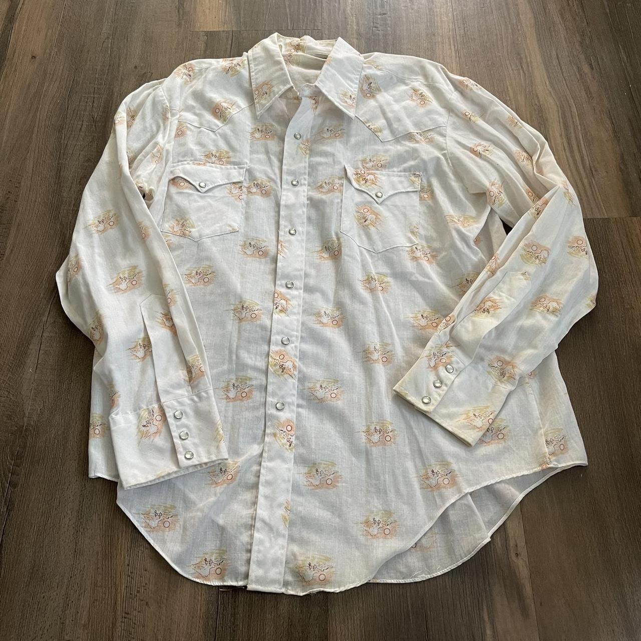 1980s Western Shirt With Pearl Snaps / Men's Medium 