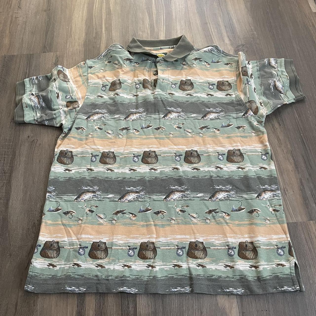 Cabela fishing pattern polo shirt Great condition... Depop