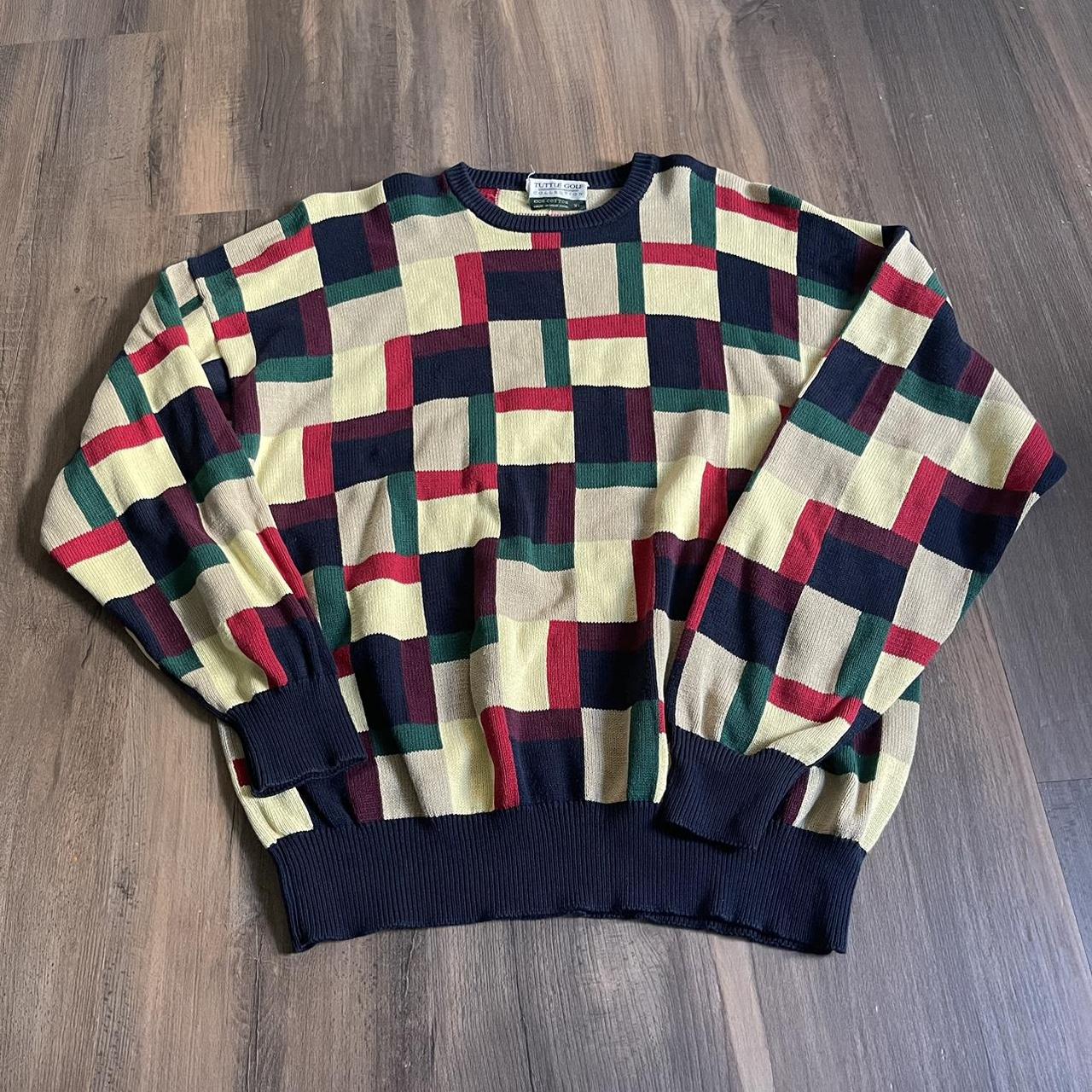 1990s multi colored sweater Great condition - not... - Depop