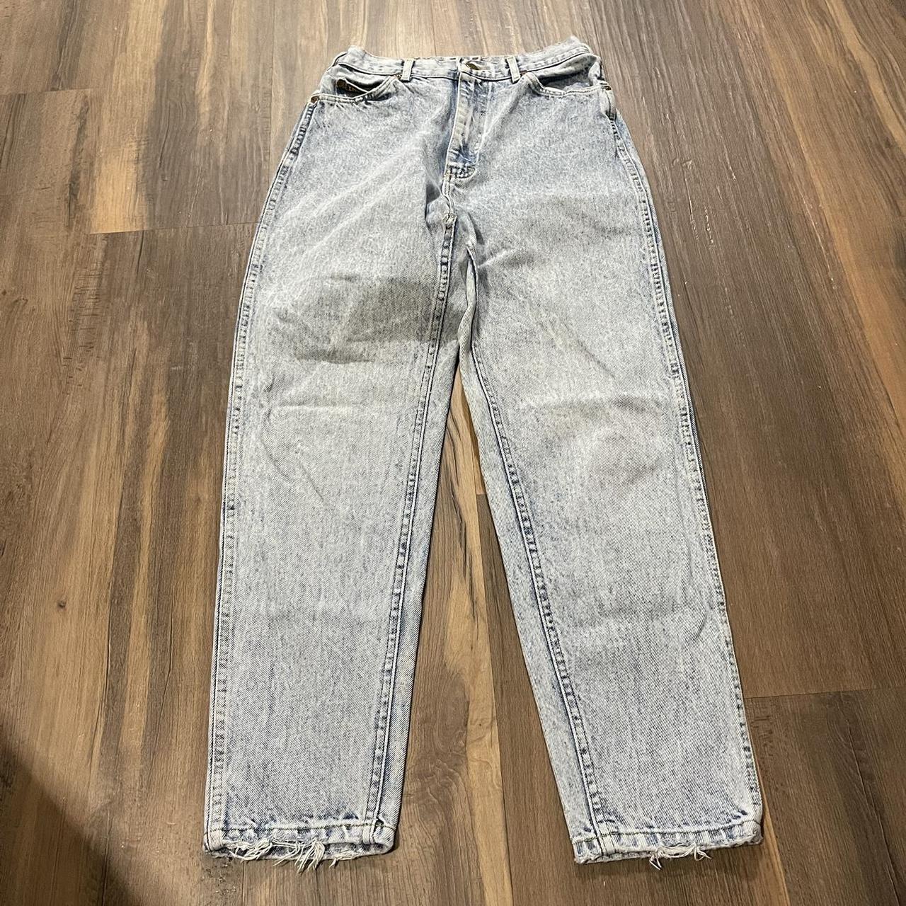 1980s 1990s distressed Lee acid wash jeans Light... - Depop