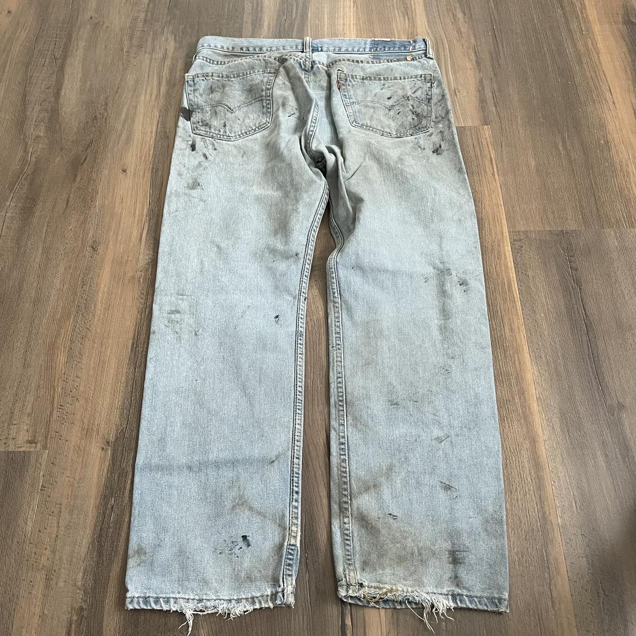505 mechanic painted Levi’s jeans Worn and marks... - Depop