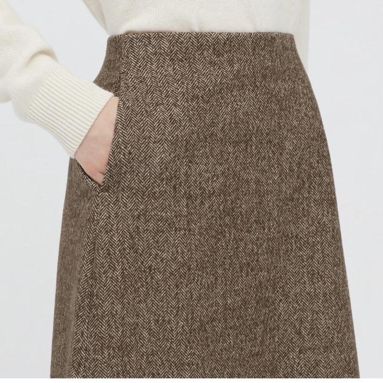 Wool-Blend Narrow Midi Skirt