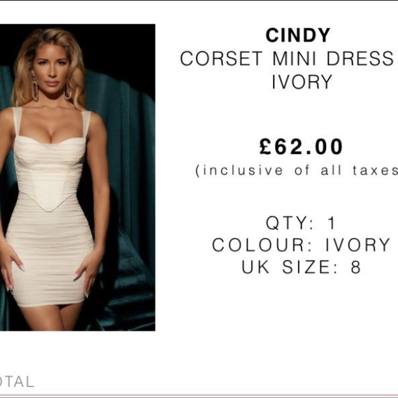 Cindy Corset Mini Dress in Ivory