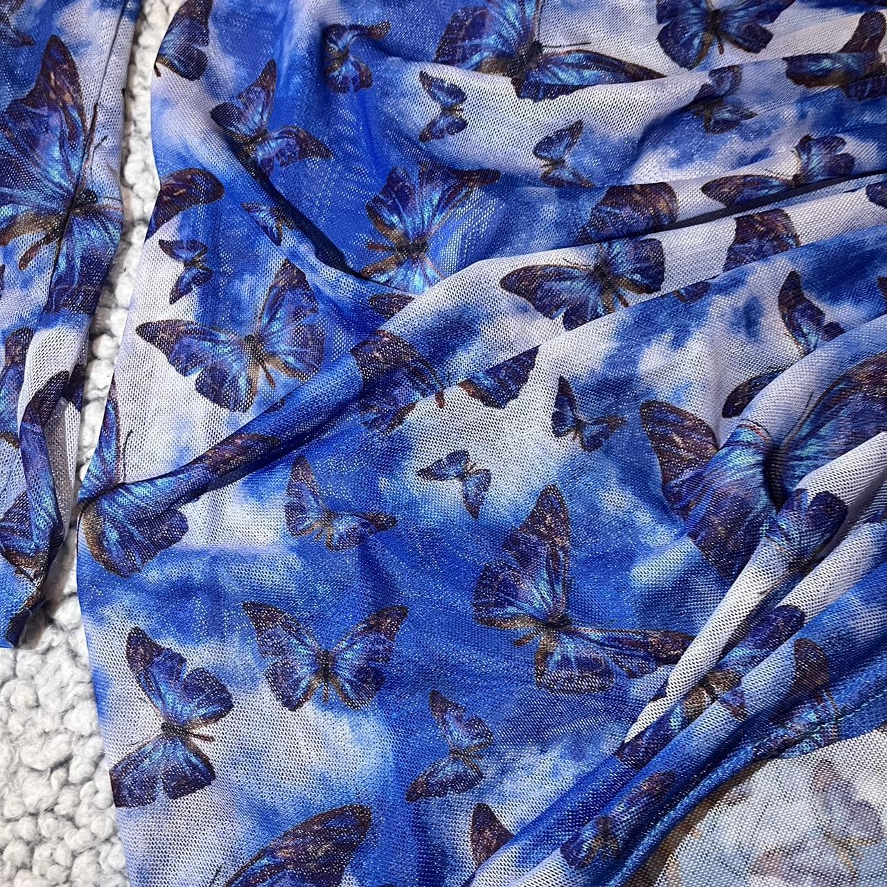 MODA MINX Blue Butterfly Sheer Co ord Two piece... Depop