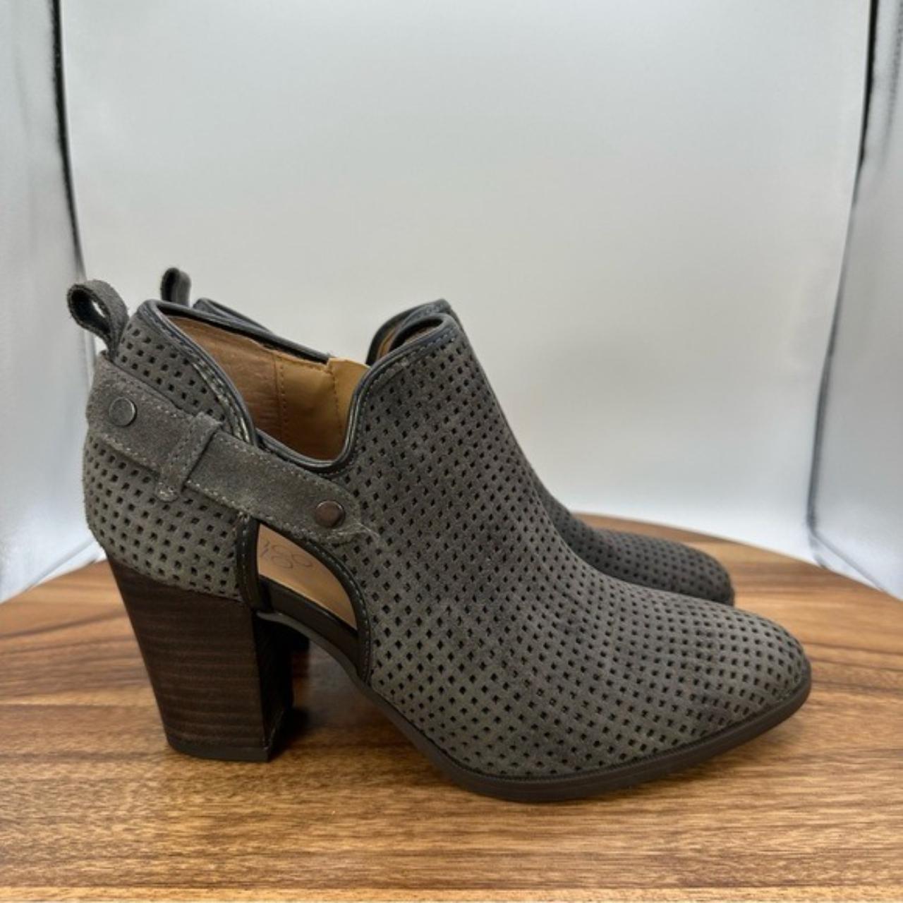 Franco Sarto Dale 2 Perforated Ankle Booties Gray