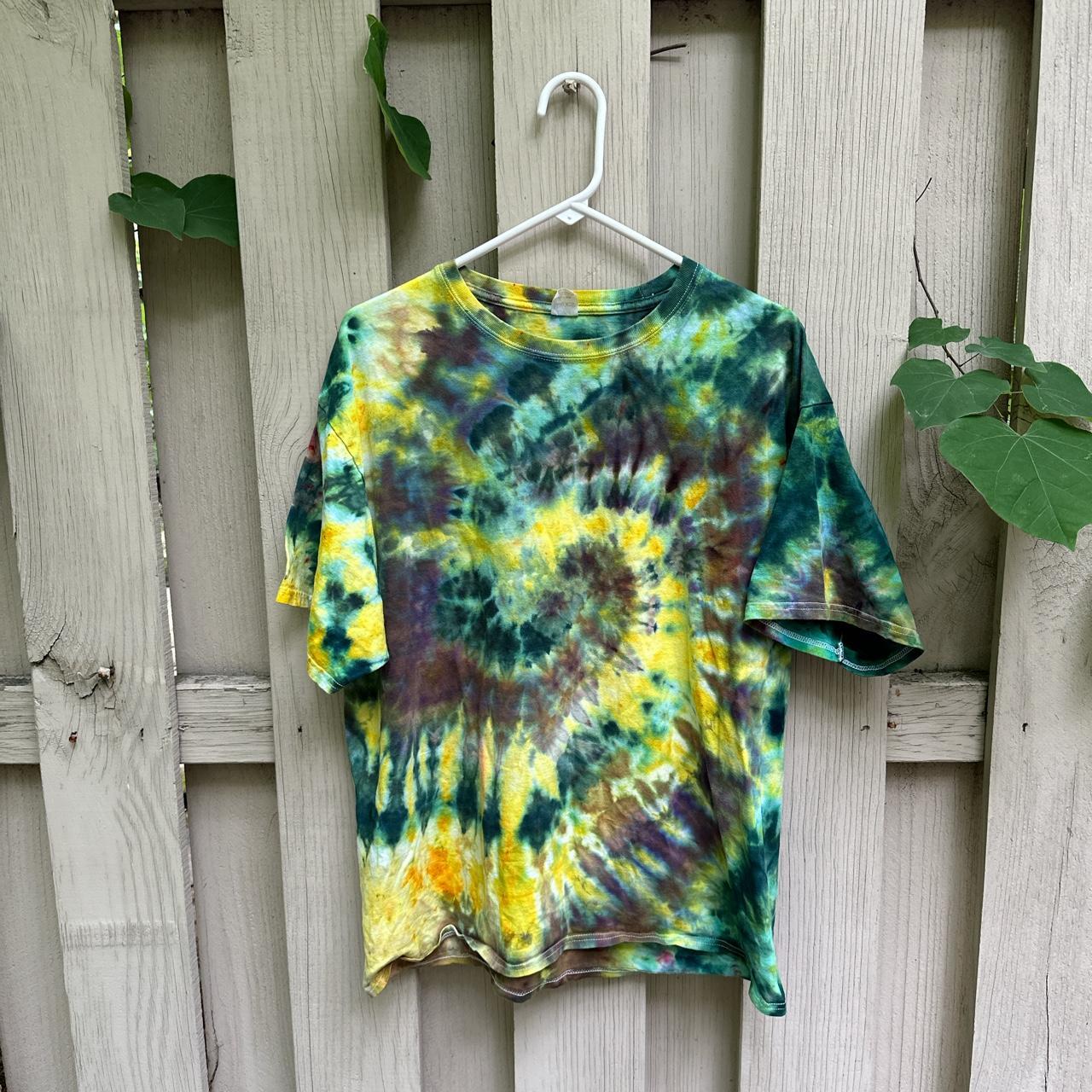 Green and yellow hot sale tie dye shirt