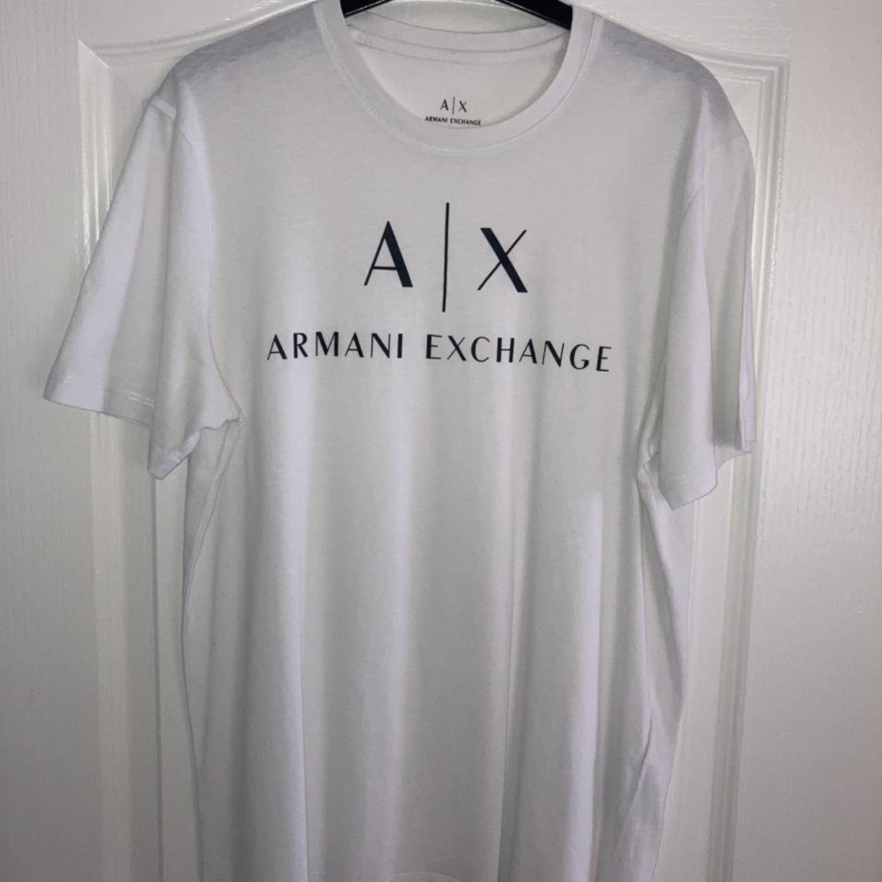 Armani Exchange Men's White Tshirt Depop