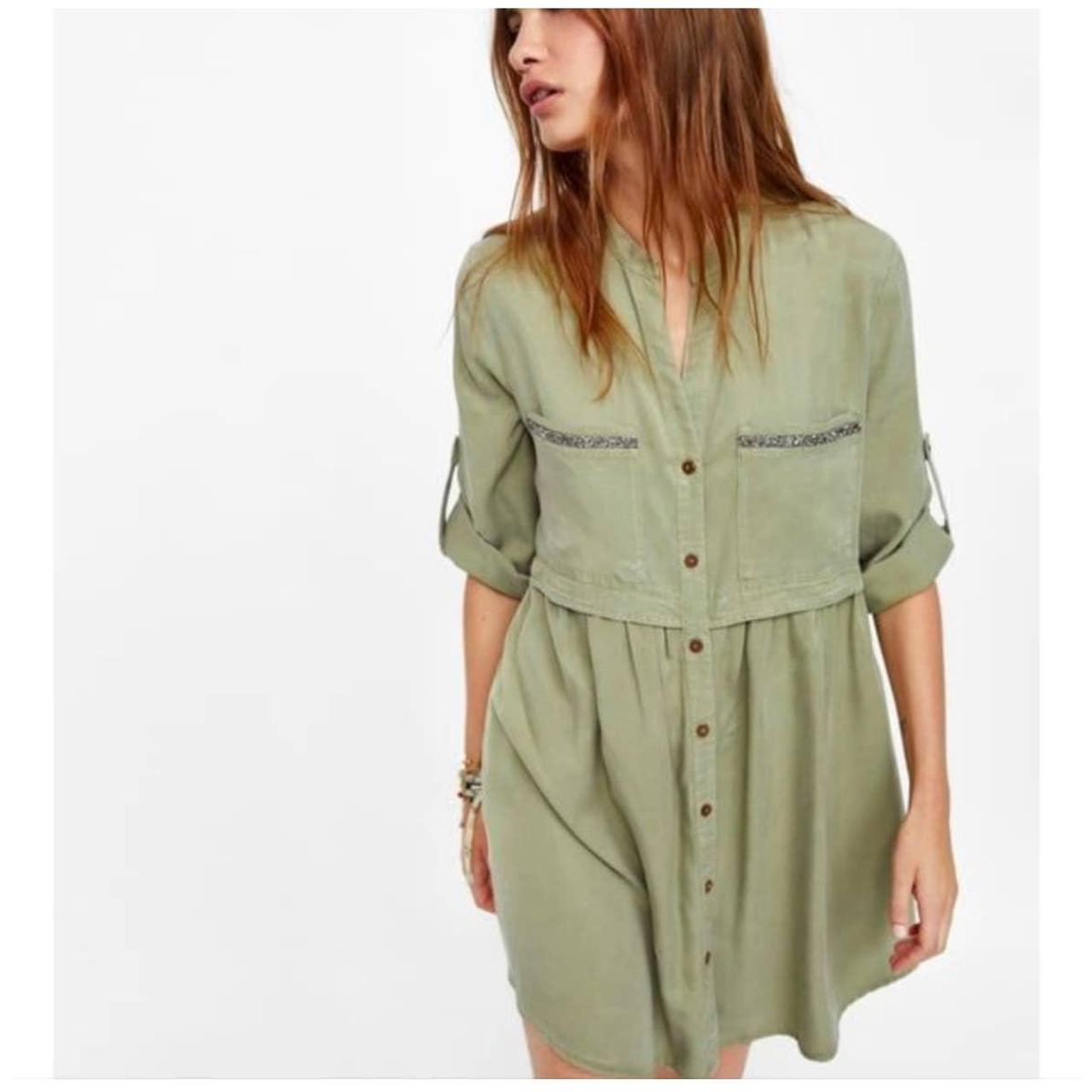 Beaded shirt shop dress zara