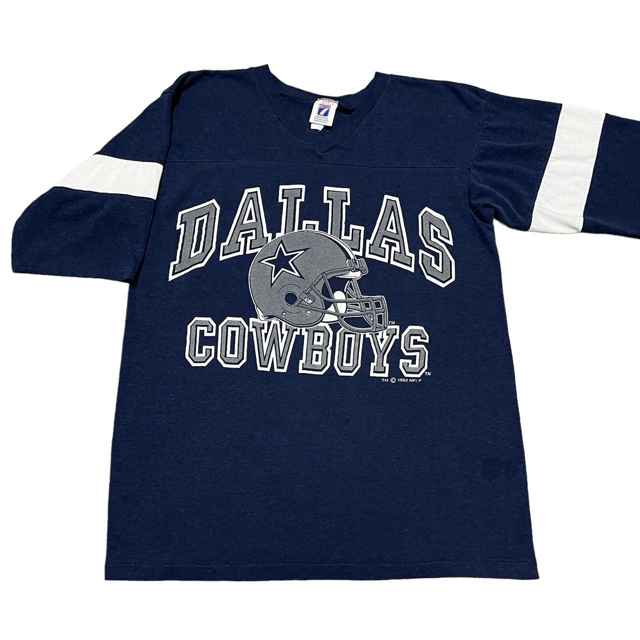 VINTAGE 90s NFL Dallas Cowboys Logo Helmet Navy T-Shirt sz Medium