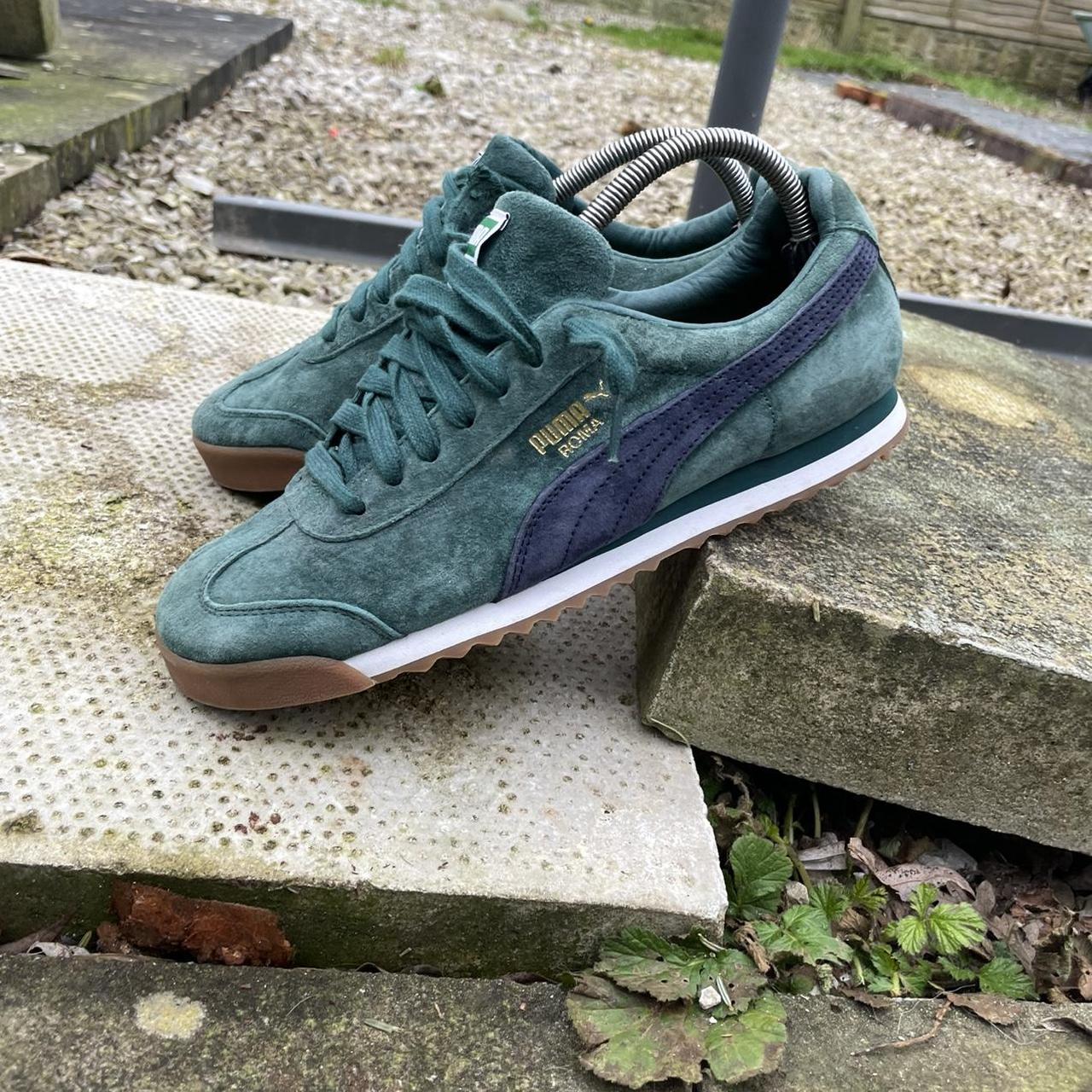 Puma roma shop grey suede