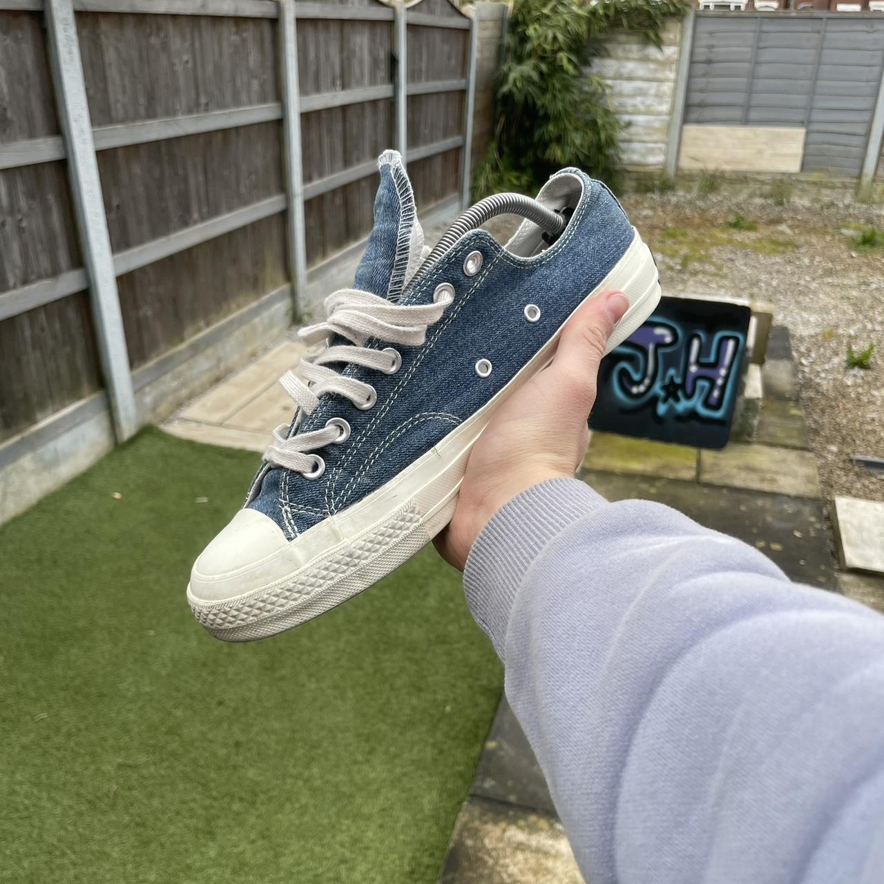 Chuck Taylor Converse Denim Blue UK 9 Great. Depop