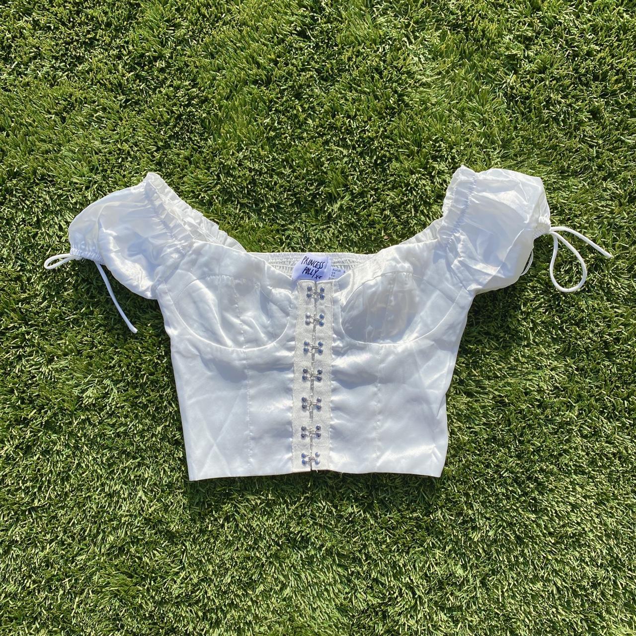white corset top princess polly allyson top white... Depop
