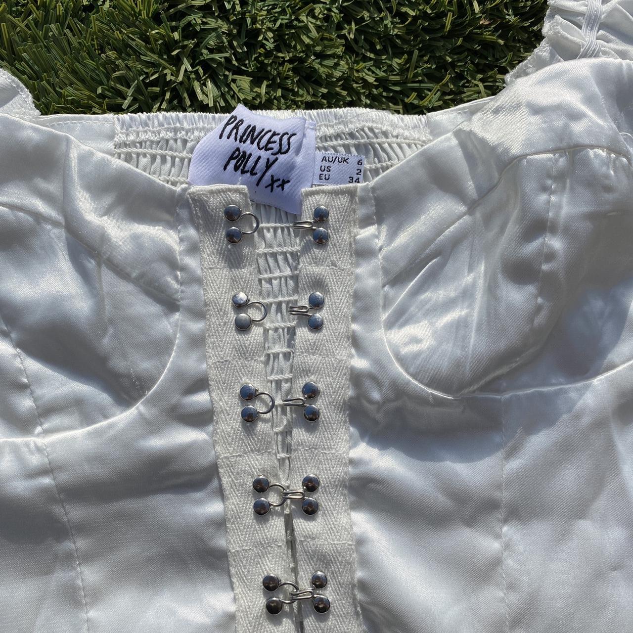 white corset top princess polly allyson top white... Depop