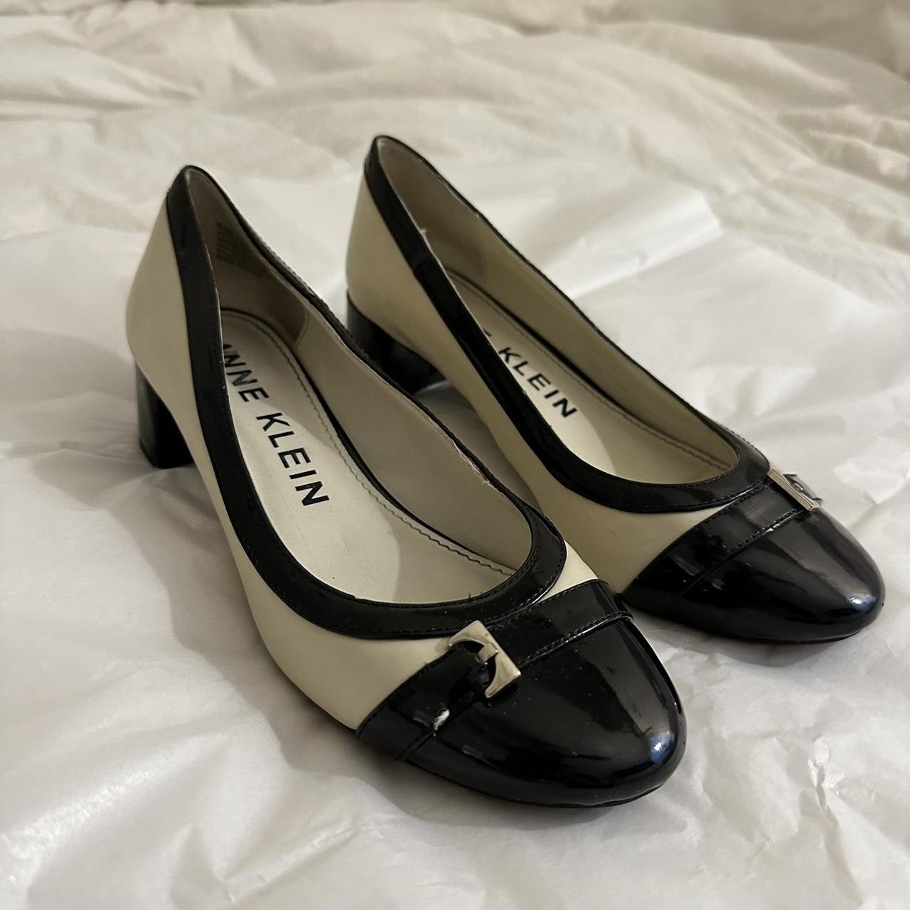 Anne Klein Women's Black and Cream Footwear | Depop